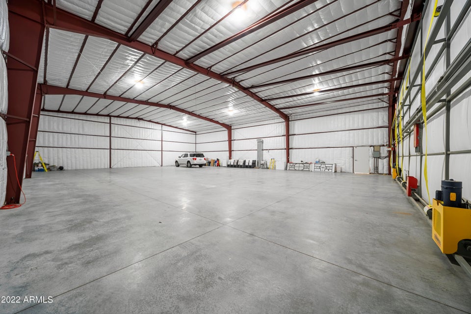 Interior of a detached multi-bay garage